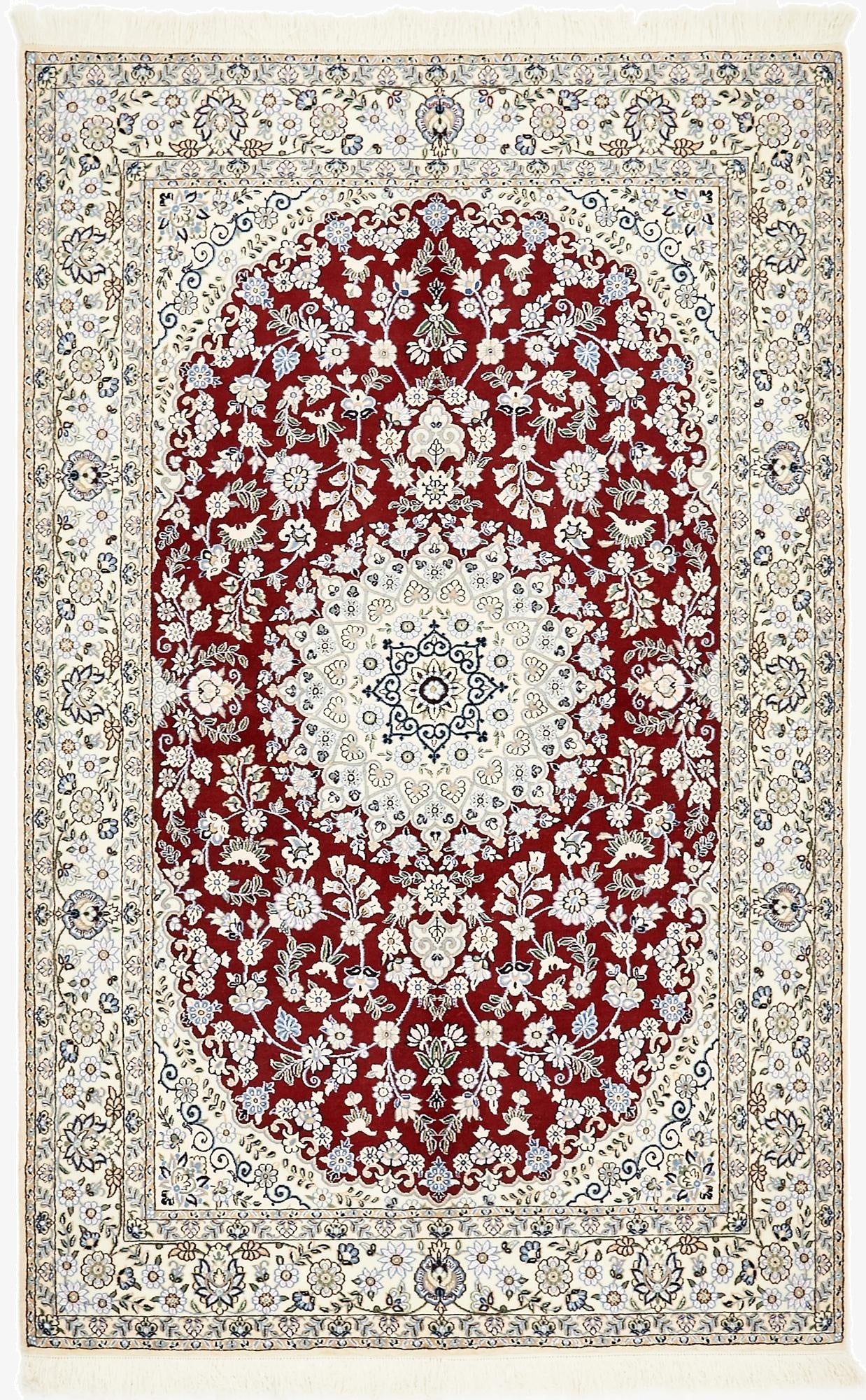 4' 11 x 8'  Hand Knotted Nain Persian Rug
