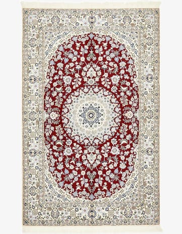 4' 11 x 8' Hand Knotted Nain Persian Rug