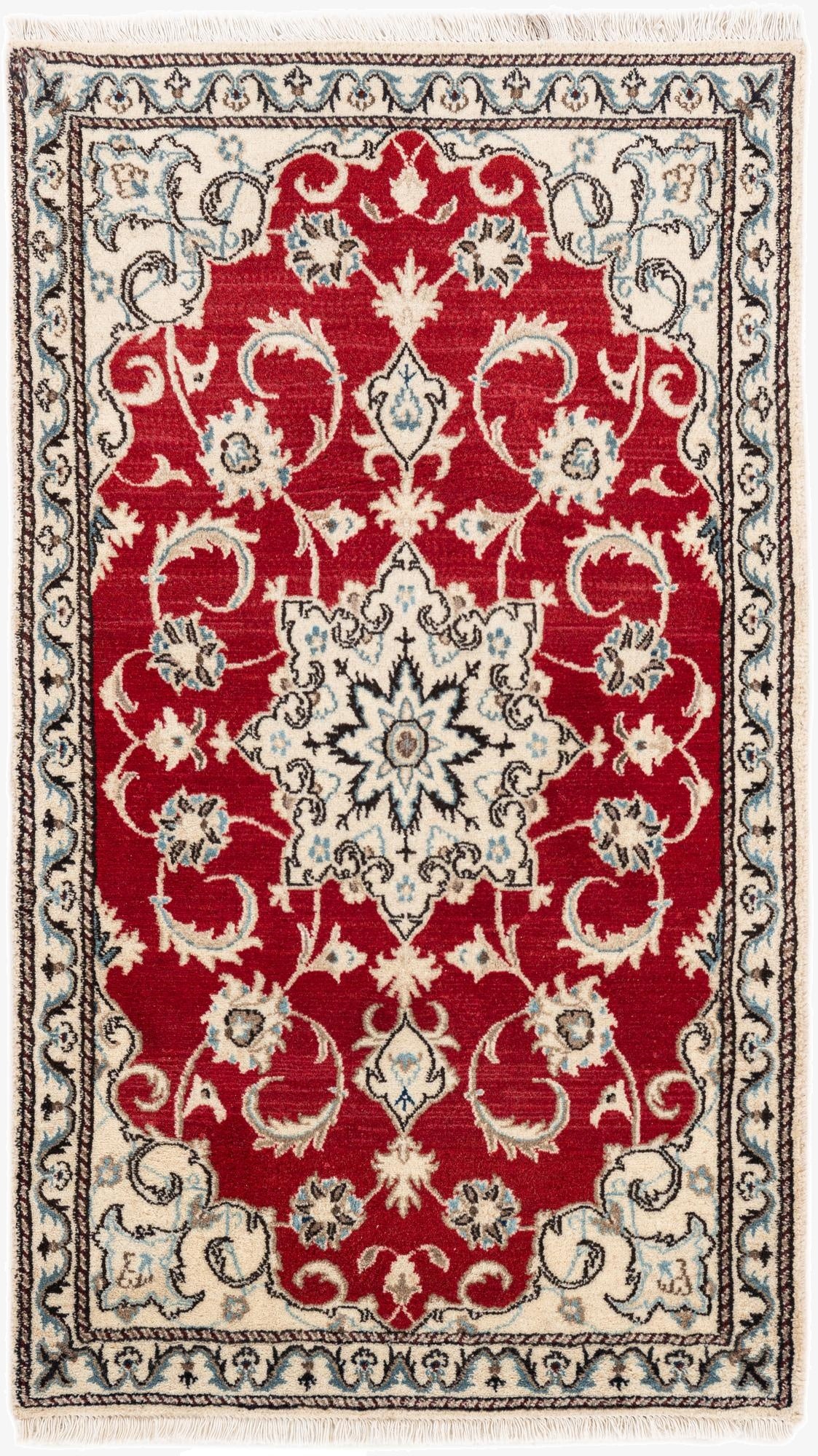 2' 10 x 4' 10  Hand Knotted Nain Persian Wool Rug