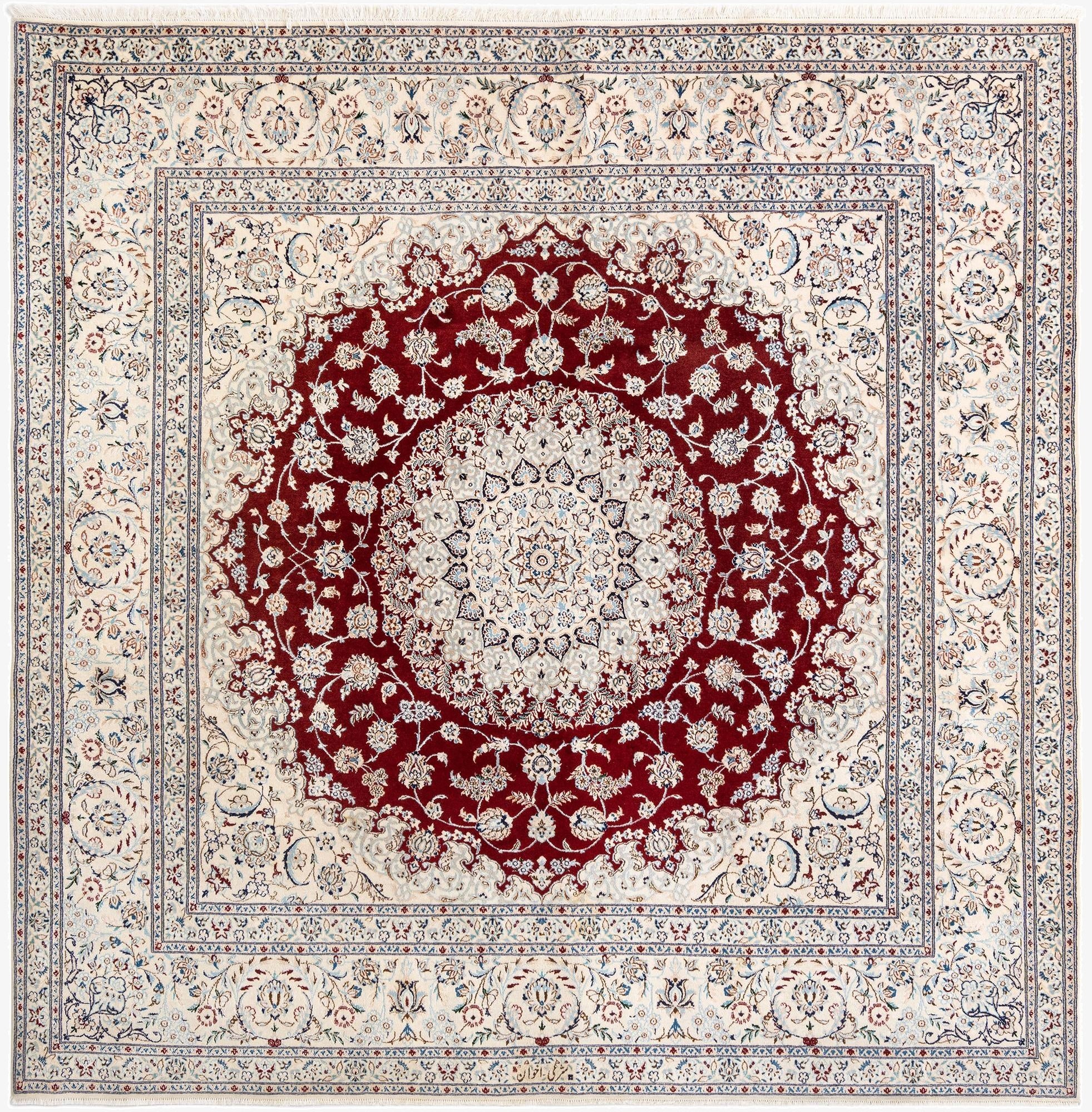 6' 7 x 6' 7  Hand Knotted Nain Rug