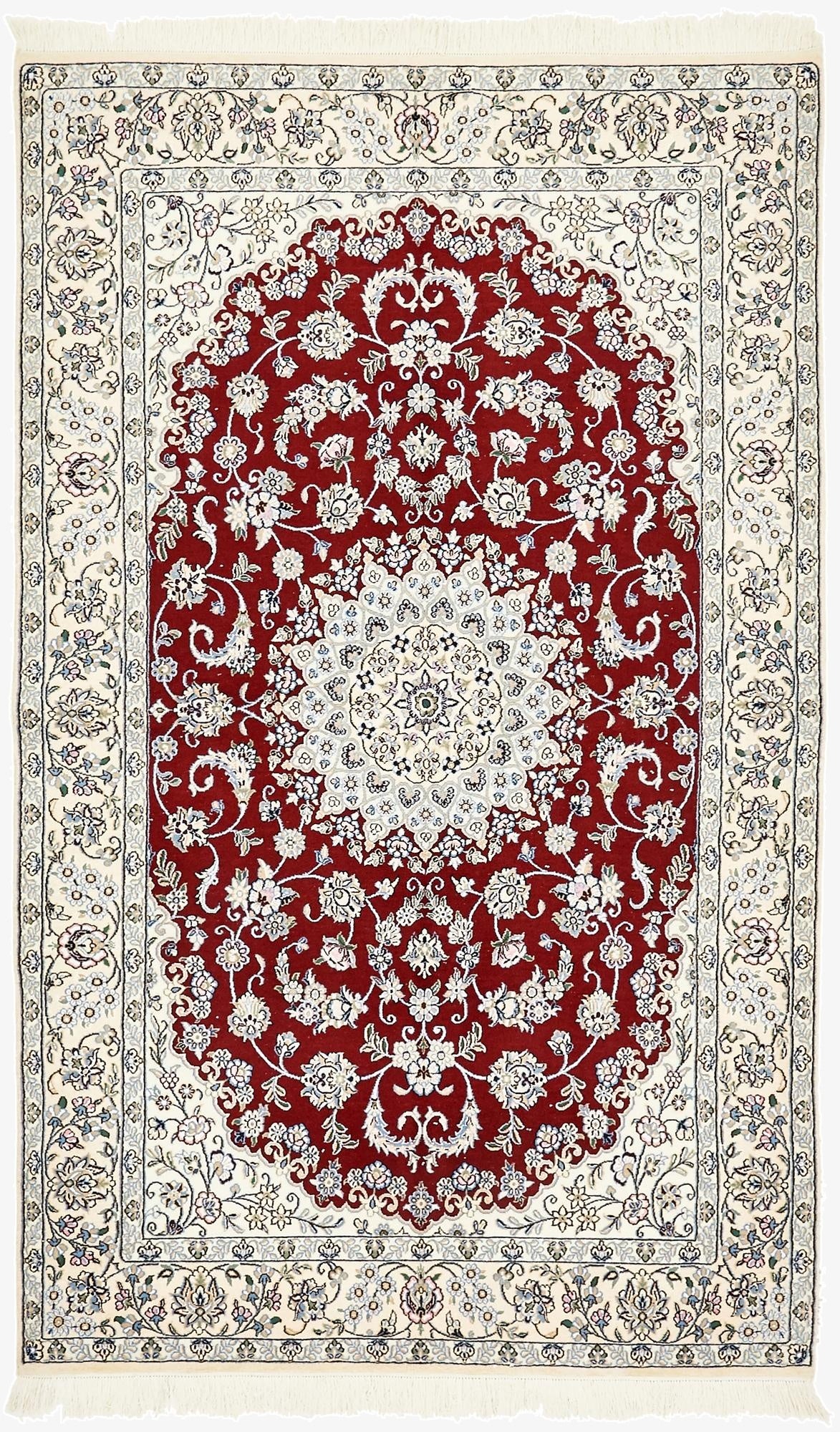 4' 10 x 8'  Hand Knotted Nain Persian Rug