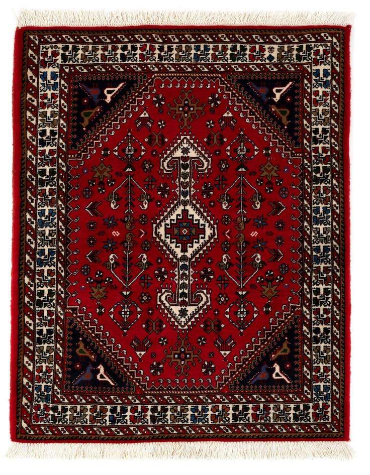 Detail image of 3' 5 x 5' Hand Knotted Nasrabad Persian Wool Rug