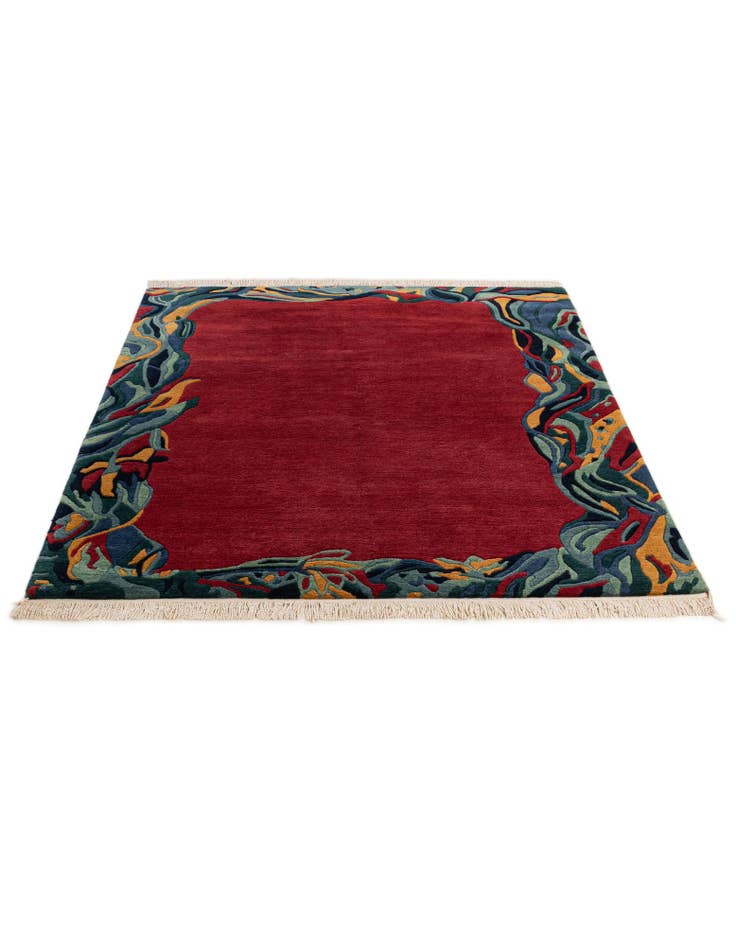 Detail image of 5' 1 x 6' 6 Hand Knotted Nepal Wool Rug