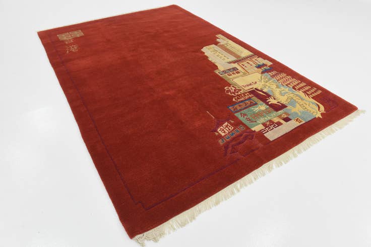Detail image of 6' 8 x 9' 9 Hand Knotted Nepal Wool Rug