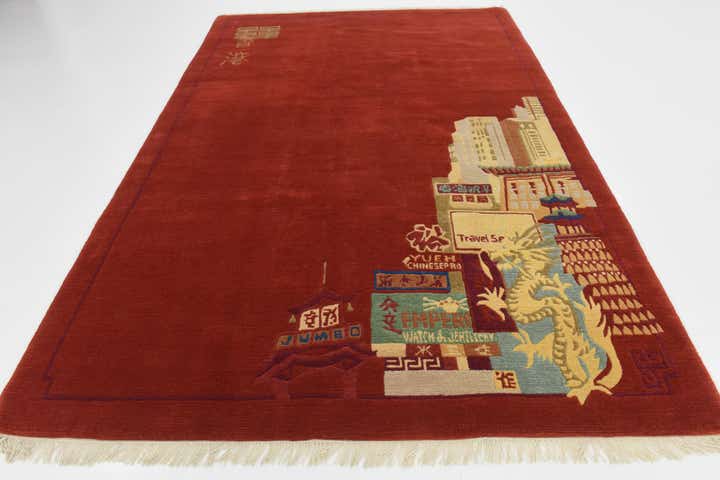 6' 8 x 9' 9 Hand Knotted Nepal Wool Rug