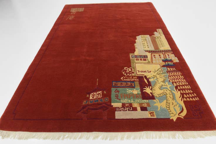 Detail image of 6' 8 x 9' 9 Hand Knotted Nepal Wool Rug