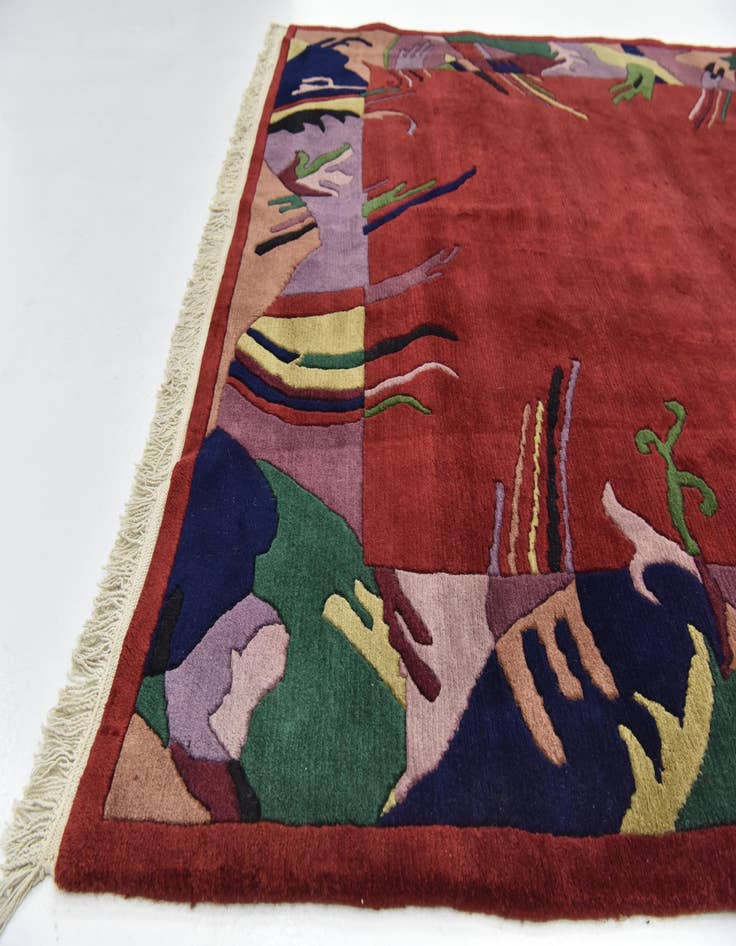 Detail image of 6' 8 x 8' 3 Hand Knotted Nepal Wool Rug