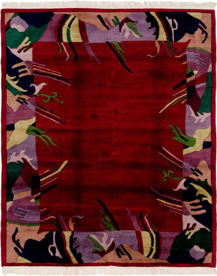 6' 8 x 8' 3 Hand Knotted Nepal Wool Rug