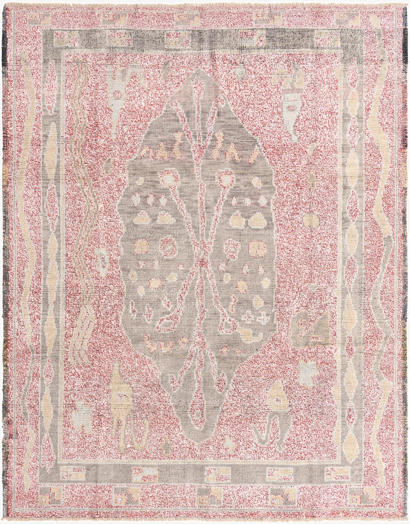 8' x 10' 3  Hand Knotted Oushak Wool Rug