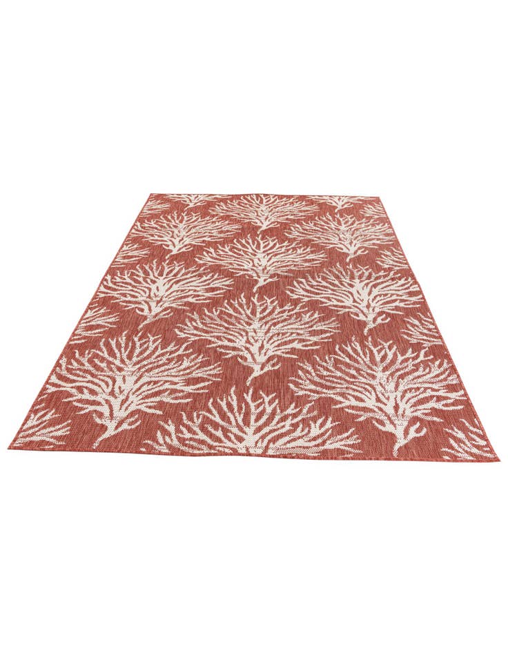 Detail image of 5' 3 x 7' 8  Washable Botanical Indoor / Outdoor Rug