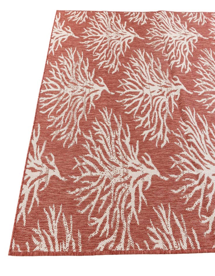 Detail image of 5' 3 x 7' 8  Washable Botanical Indoor / Outdoor Rug