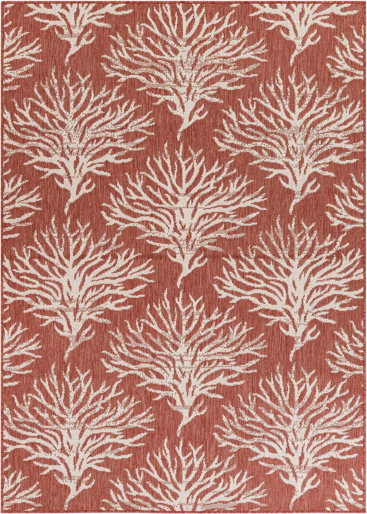 5' 3 x 7' 8 Easy-Clean Botanical Indoor / Outdoor Rug
