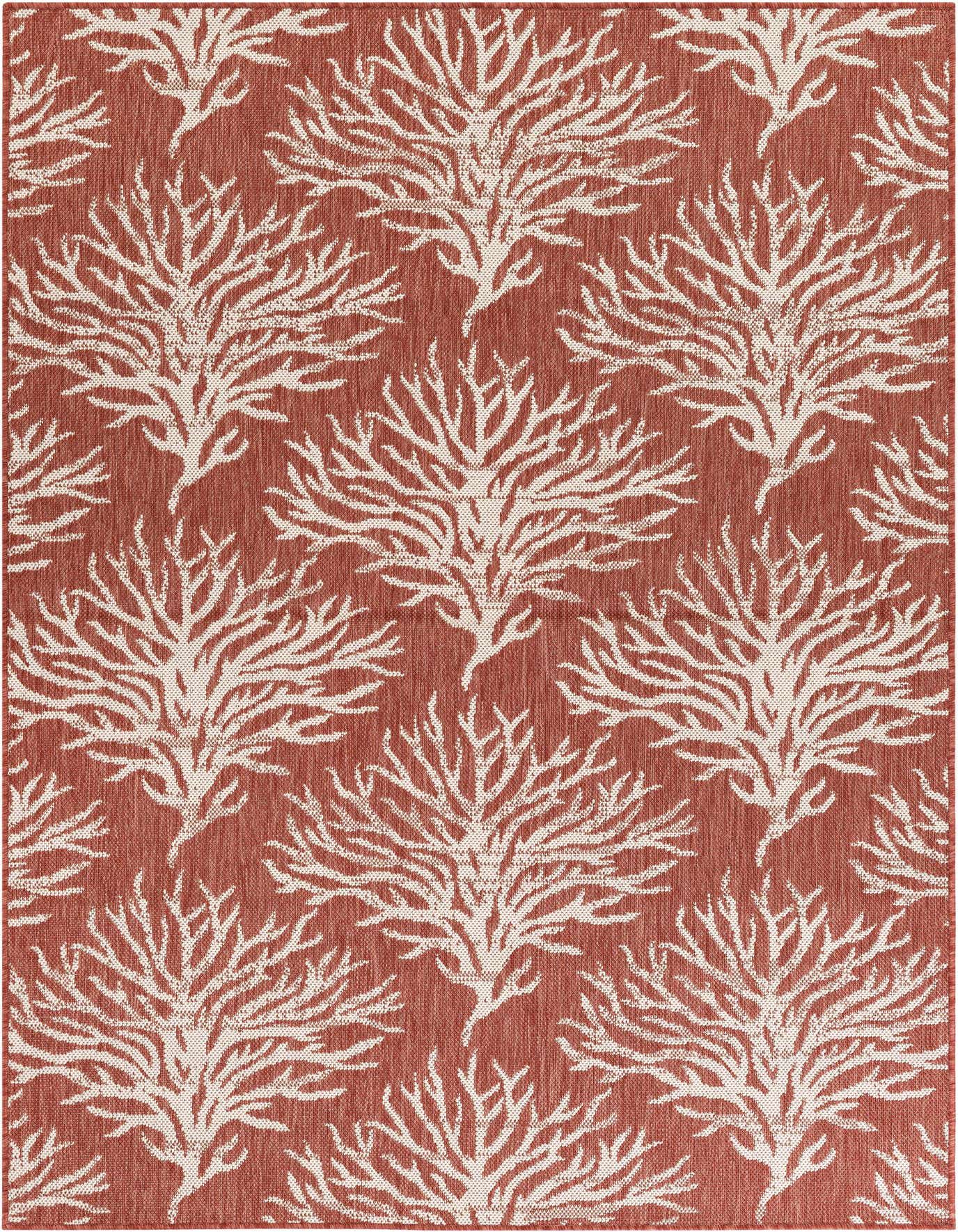 5' 3 x 7' 8 Easy-Clean Botanical Indoor / Outdoor Rug