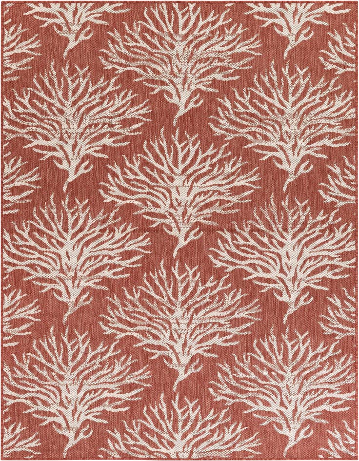 Detail image of 5' 3 x 7' 8 Easy-Clean Botanical Indoor / Outdoor Rug
