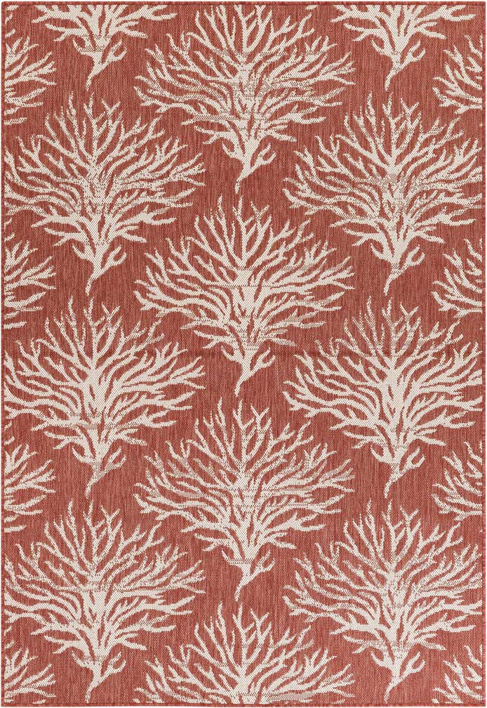 5' 3 x 7' 8 Easy-Clean Botanical Indoor / Outdoor Rug