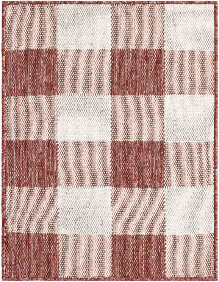 Detail image of 2' x 3' Easy-Clean Checkered Indoor / Outdoor Rug