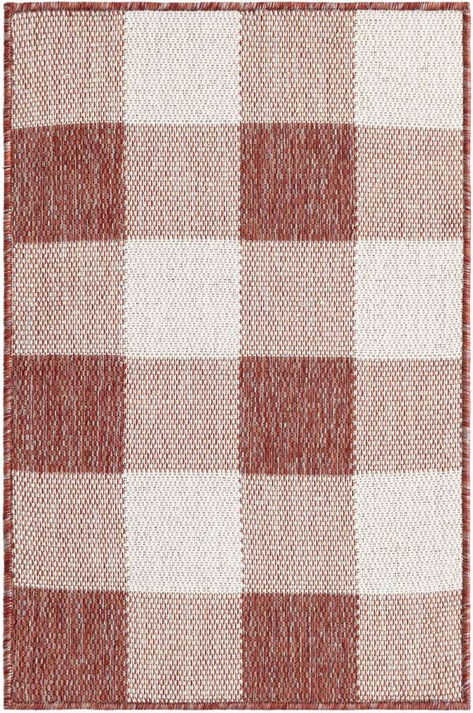2' x 3' Easy-Clean Checkered Indoor / Outdoor Rug