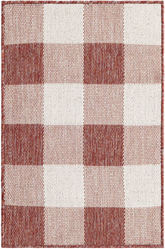 Detail image of 2' x 3' Easy-Clean Checkered Indoor / Outdoor Rug