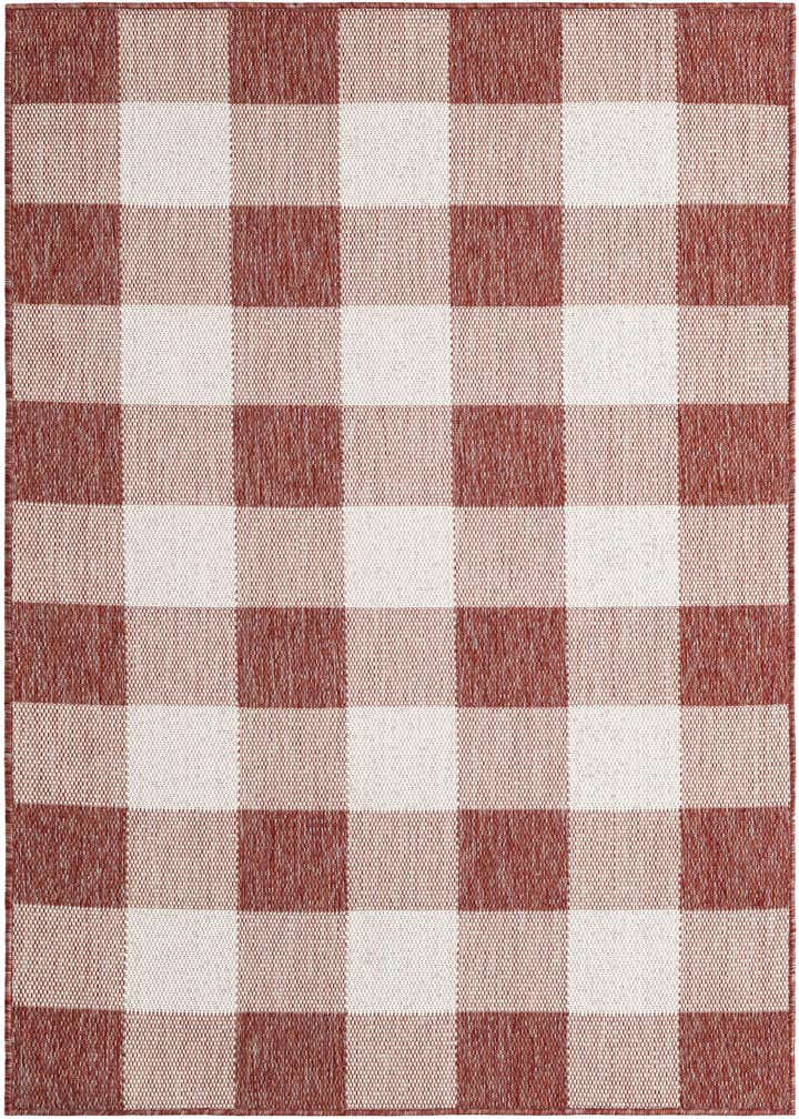 4' x 6' Easy-Clean Checkered Indoor / Outdoor Rug