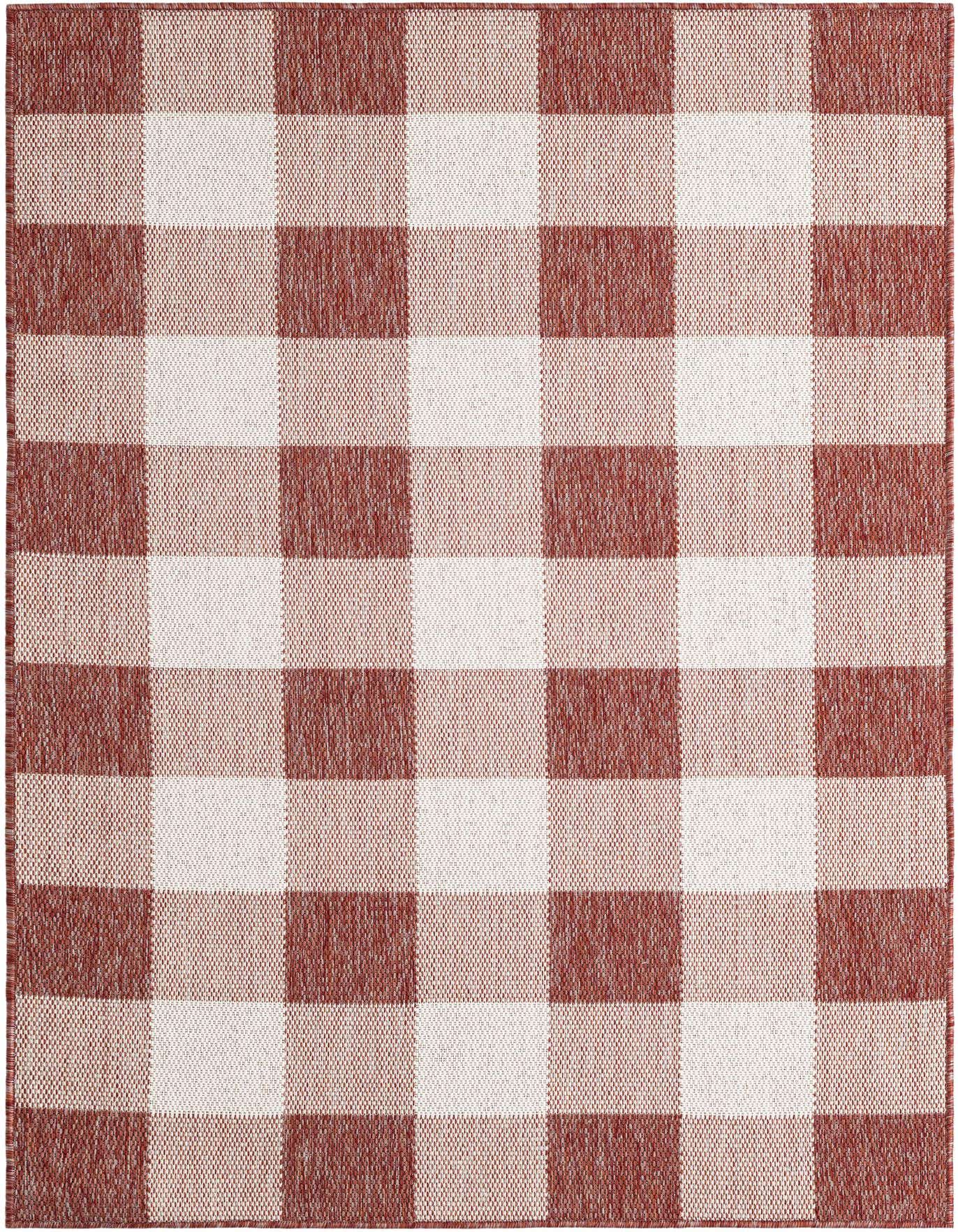 4' x 6' Easy-Clean Checkered Indoor / Outdoor Rug