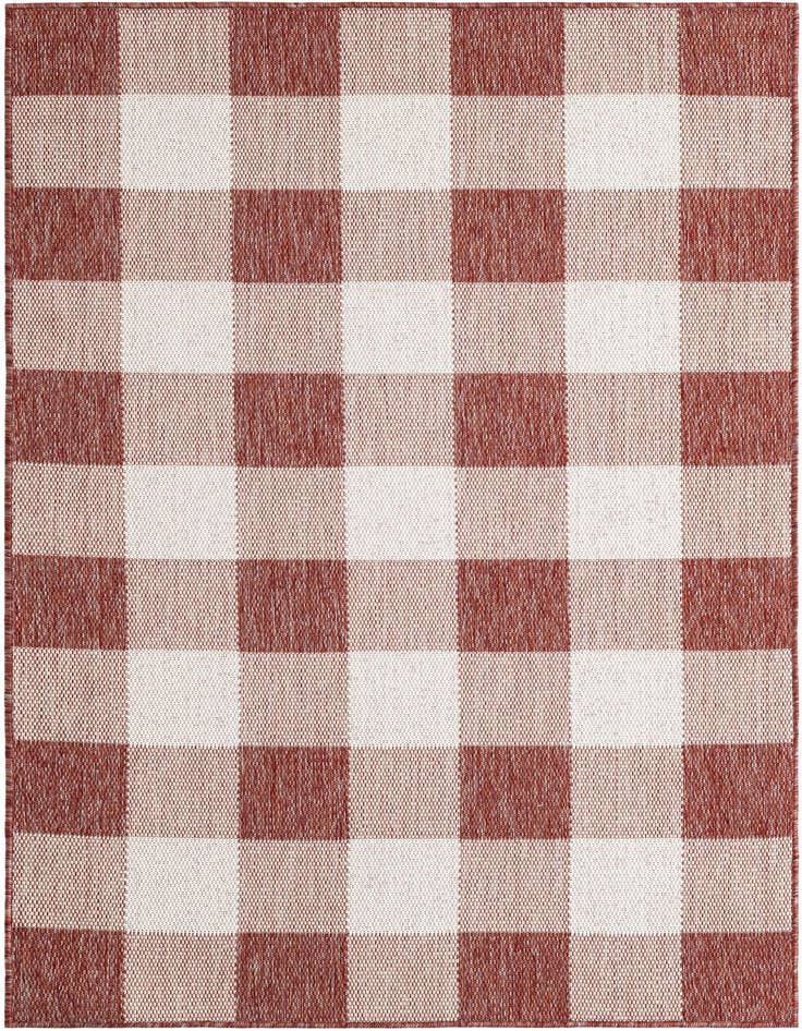 Detail image of 4' x 6' Easy-Clean Checkered Indoor / Outdoor Rug
