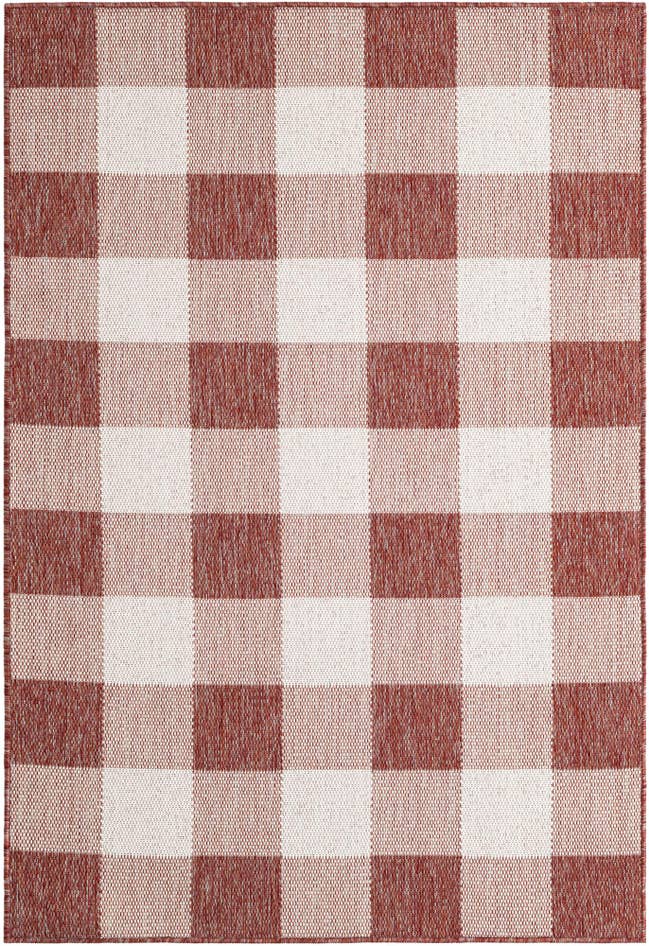 Detail image of 4' x 6' Easy-Clean Checkered Indoor / Outdoor Rug