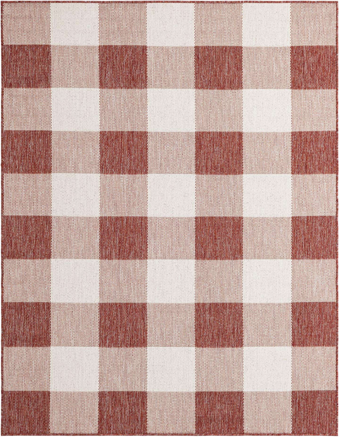 5' 3 x 7' Easy-Clean Checkered Indoor / Outdoor Rug