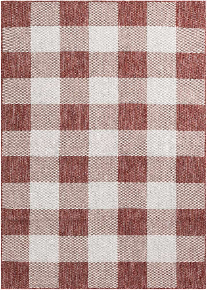 5' 3 x 8' Easy-Clean Checkered Indoor / Outdoor Rug