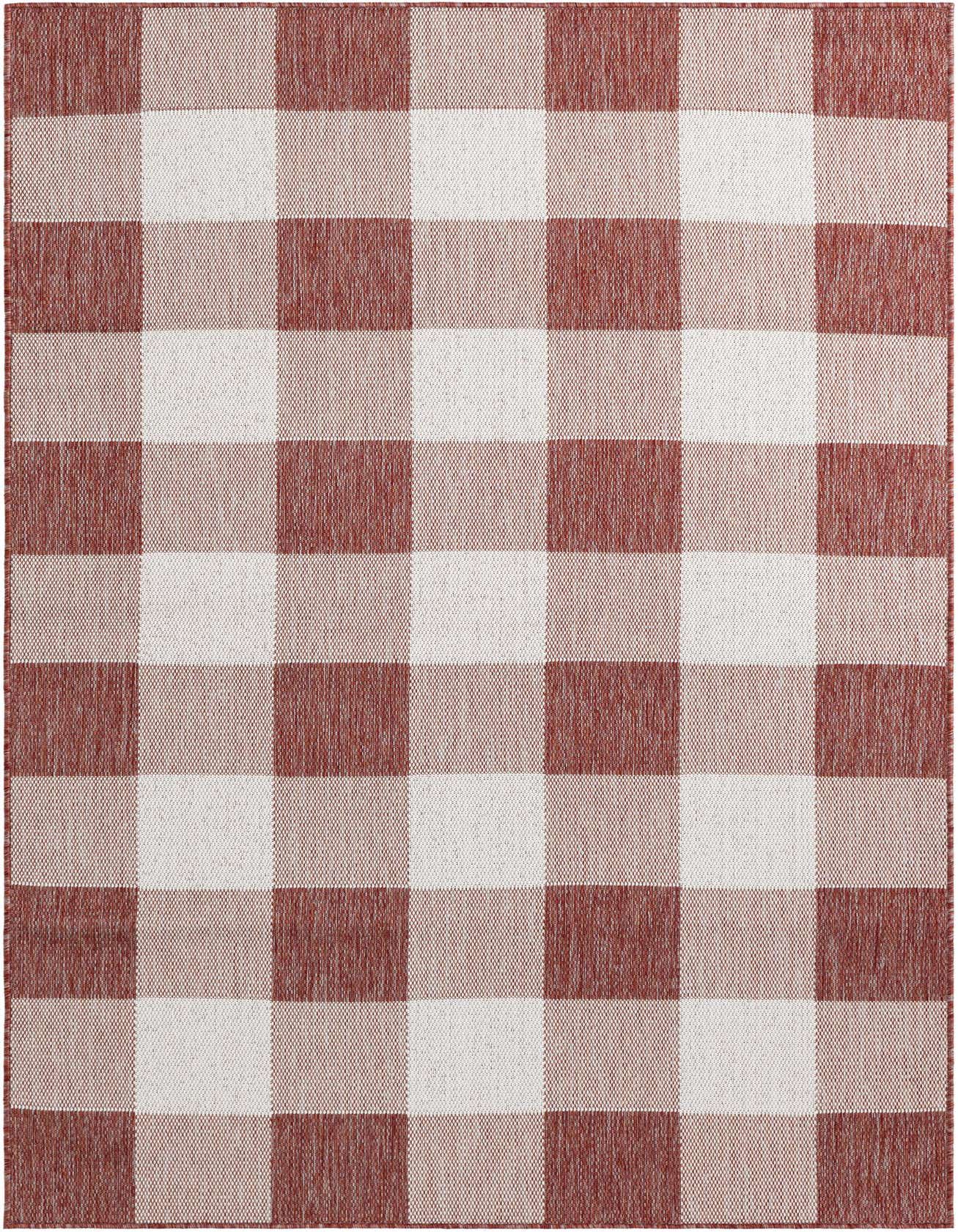 5' 3 x 8' Easy-Clean Checkered Indoor / Outdoor Rug