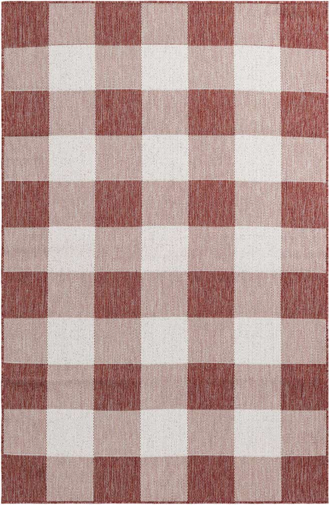 5' 3 x 8' Easy-Clean Checkered Indoor / Outdoor Rug
