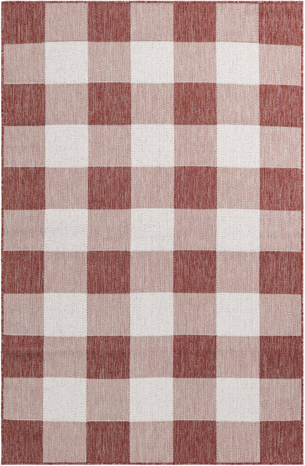 Detail image of 5' 3 x 8' Easy-Clean Checkered Indoor / Outdoor Rug