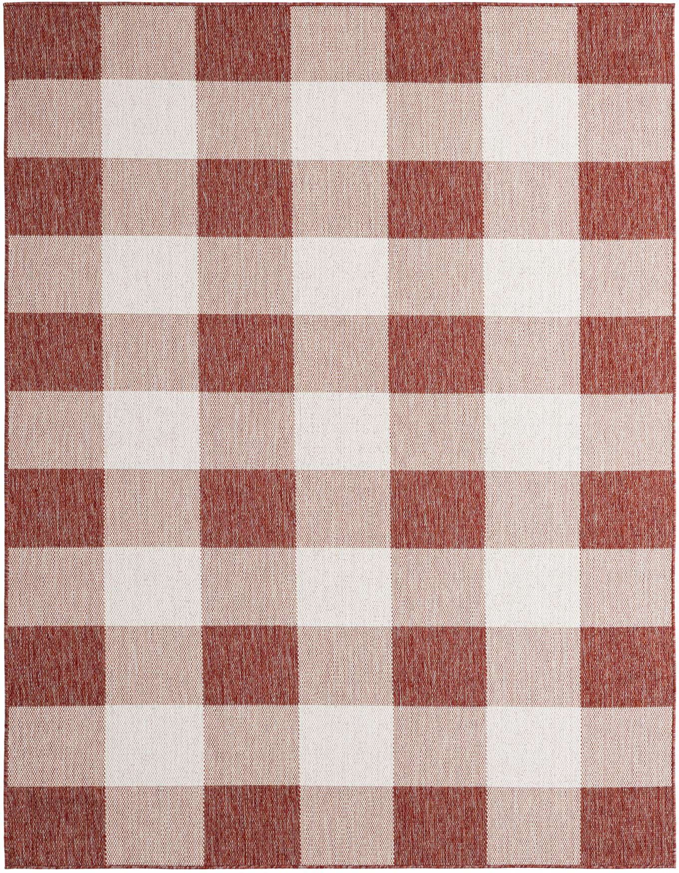 6' x 9' Easy-Clean Checkered Indoor / Outdoor Rug