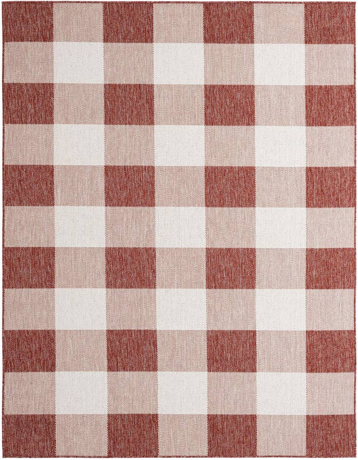 Detail image of 6' x 9' Easy-Clean Checkered Indoor / Outdoor Rug