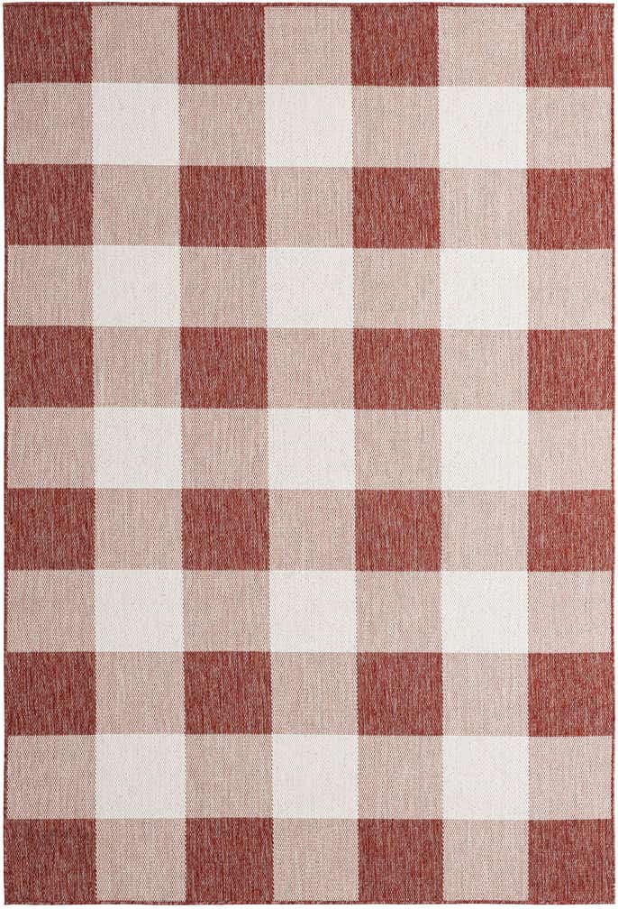 6' x 9' Easy-Clean Checkered Indoor / Outdoor Rug
