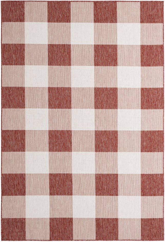 Detail image of 6' x 9' Easy-Clean Checkered Indoor / Outdoor Rug