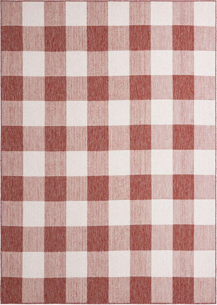 7' 10 x 10' Easy-Clean Checkered Indoor / Outdoor Rug