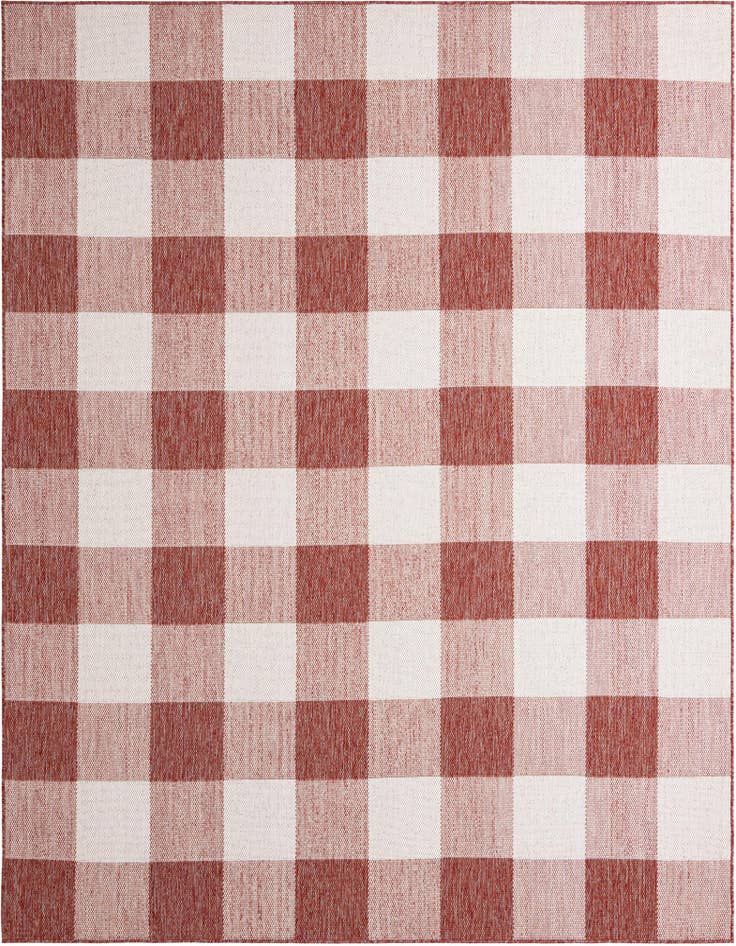 Detail image of 7' 10 x 10' Easy-Clean Checkered Indoor / Outdoor Rug