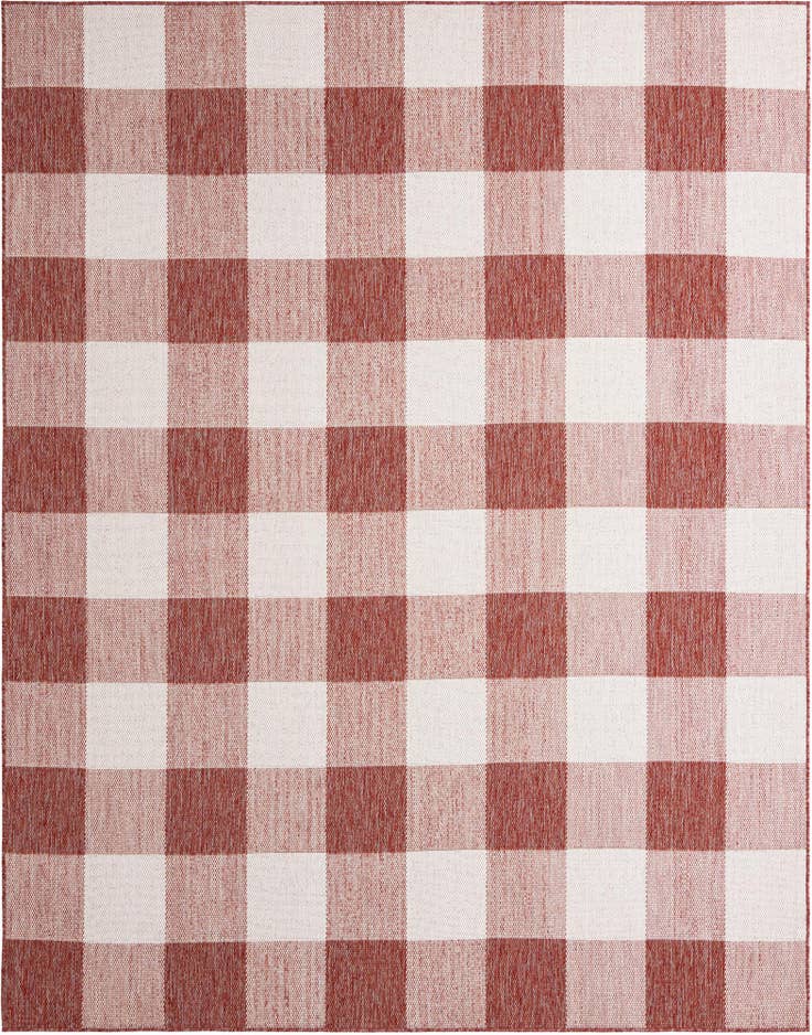 Detail image of 7' 10 x 10' Easy-Clean Checkered Indoor / Outdoor Rug