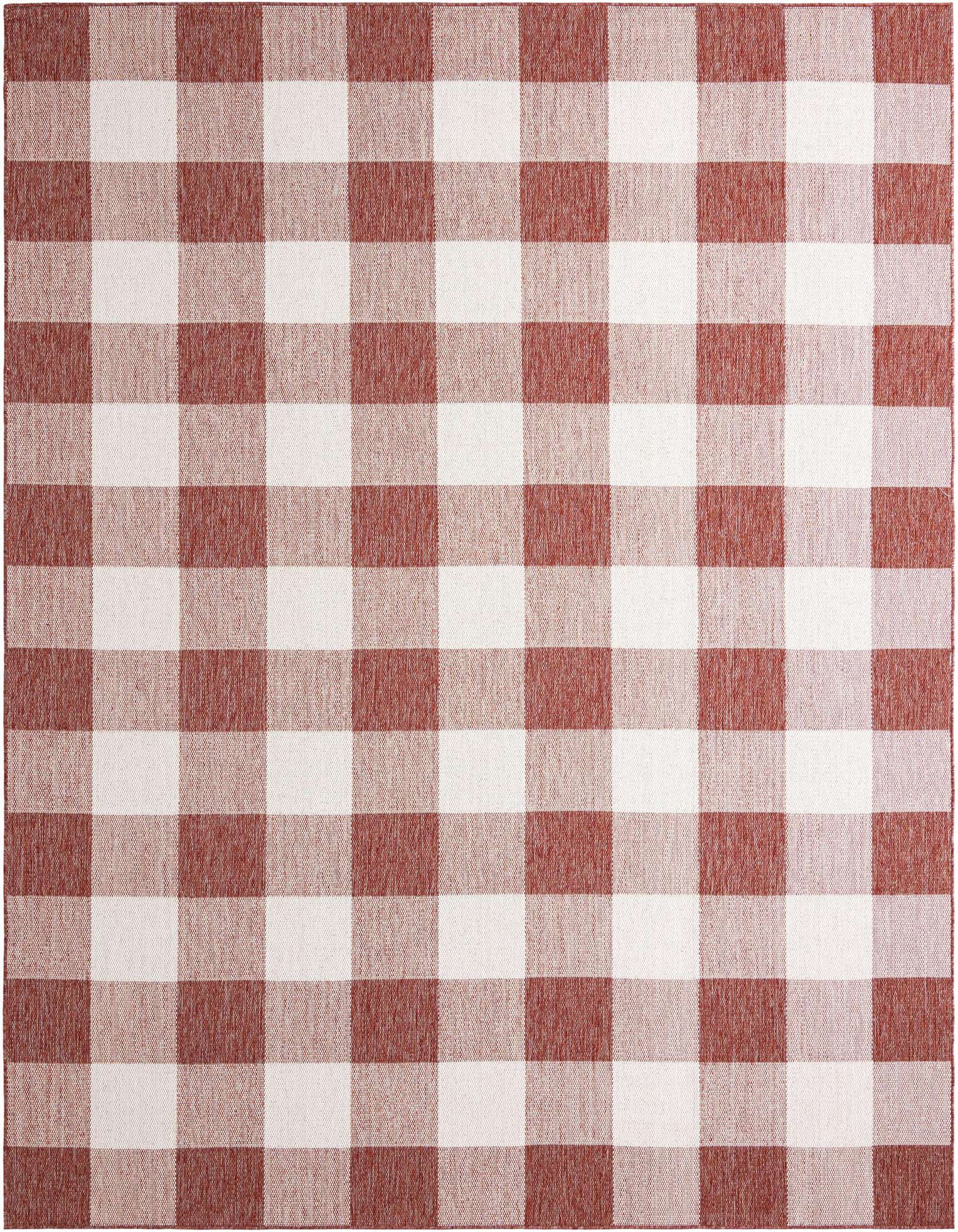 9' x 12' Easy-Clean Checkered Indoor / Outdoor Rug