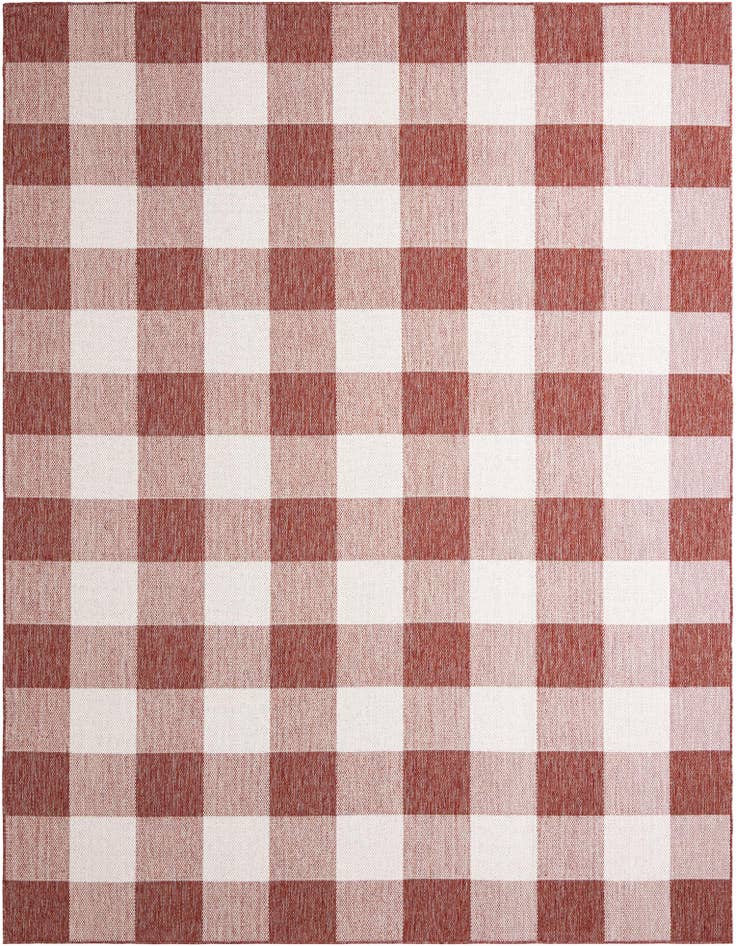 Detail image of 9' x 12' Easy-Clean Checkered Indoor / Outdoor Rug