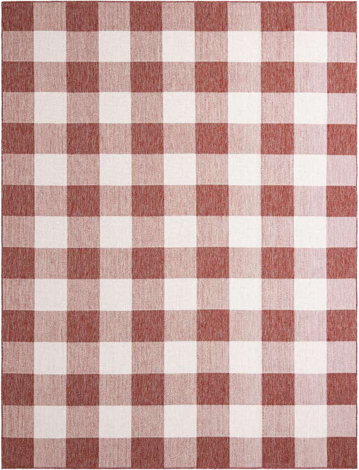 9' x 12' Easy-Clean Checkered Indoor / Outdoor Rug