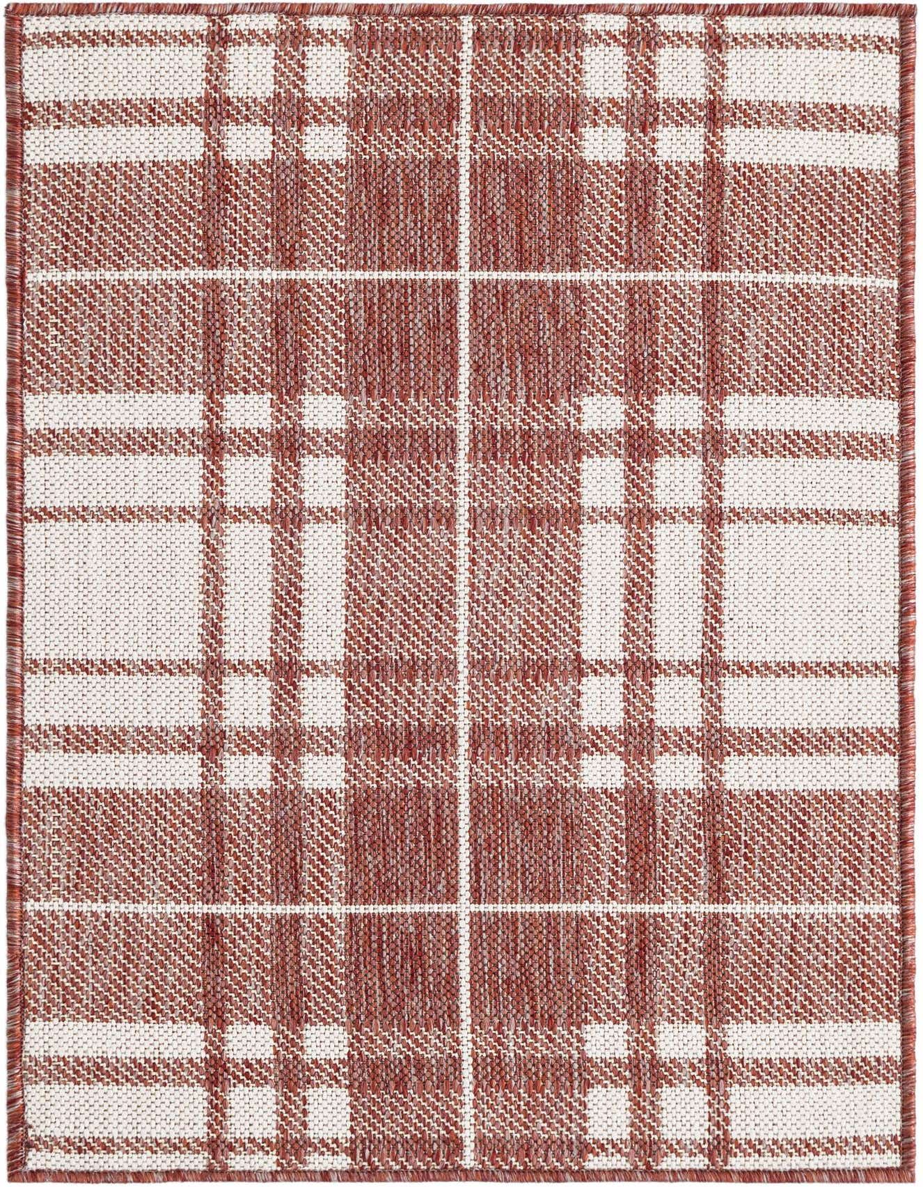 2' x 3' Easy-Clean Checkered Indoor / Outdoor Rug