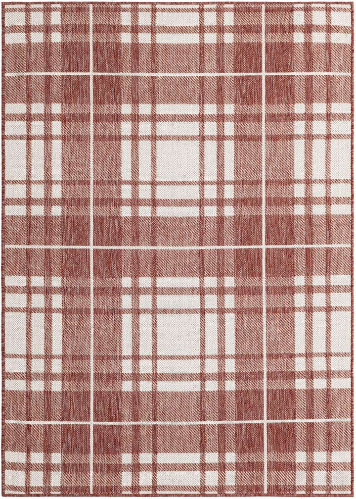 4' x 6' Easy-Clean Checkered Indoor / Outdoor Rug