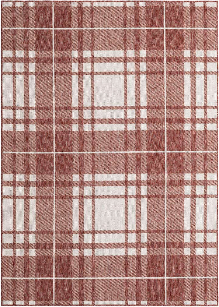 5' 3 x 7' Easy-Clean Checkered Indoor / Outdoor Rug