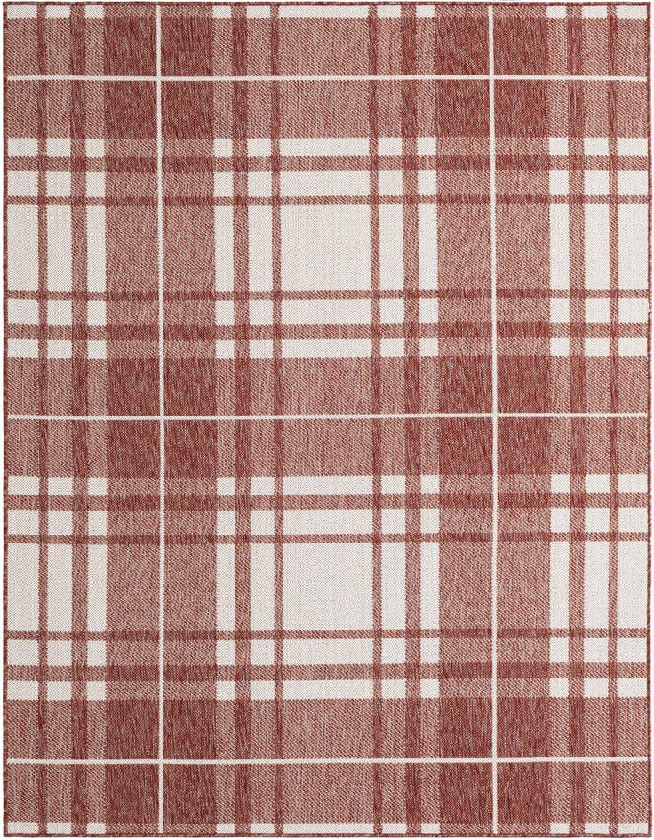 Detail image of 5' 3 x 7' Easy-Clean Checkered Indoor / Outdoor Rug