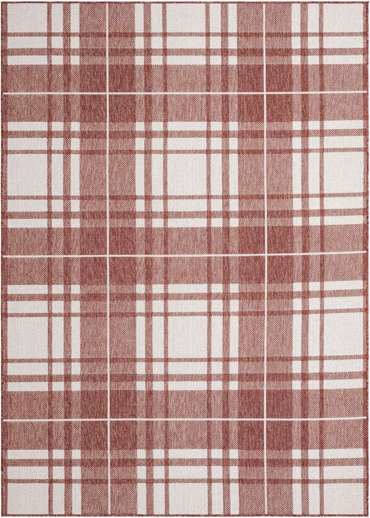 6' x 9' Easy-Clean Checkered Indoor / Outdoor Rug