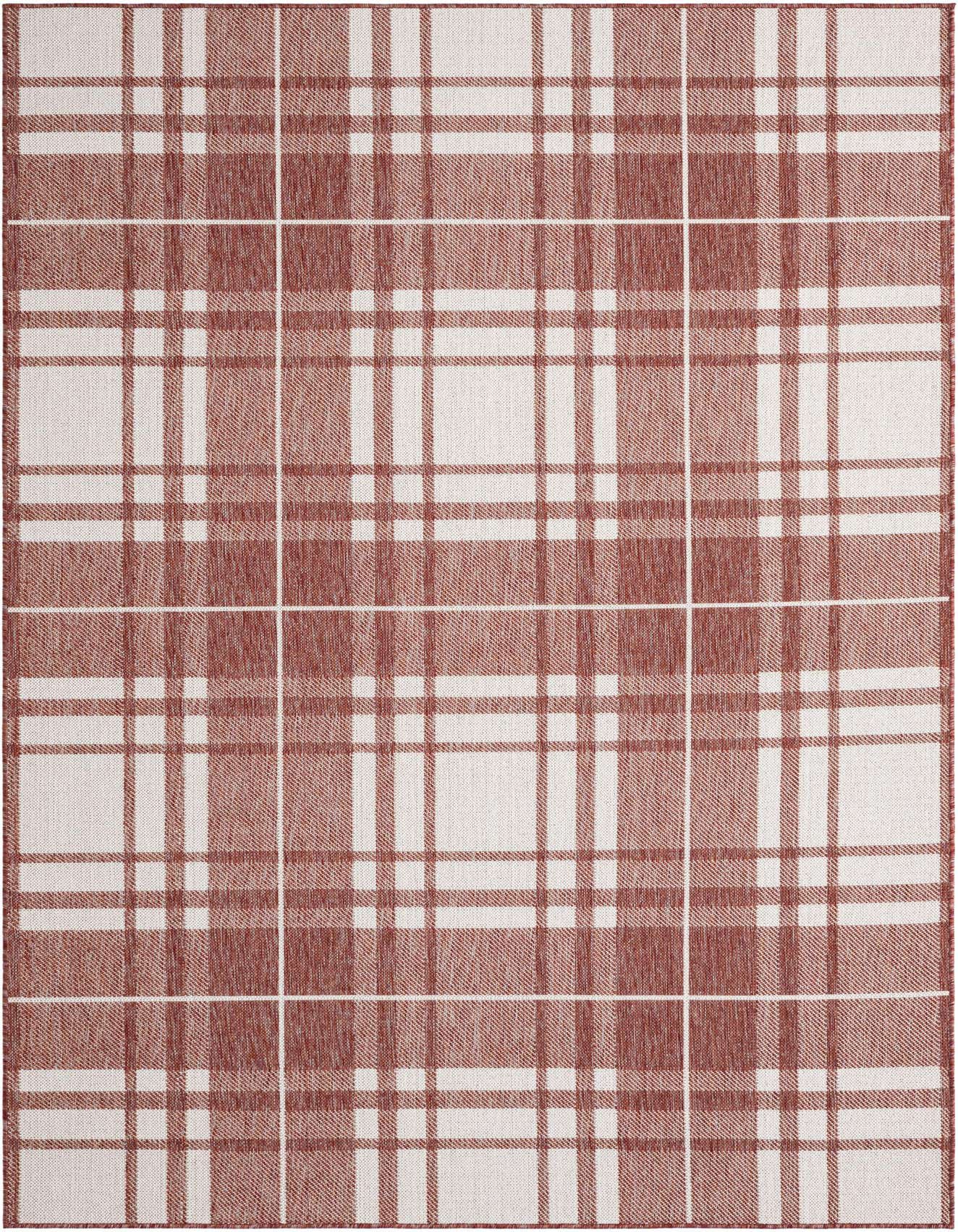 6' x 9' Easy-Clean Checkered Indoor / Outdoor Rug