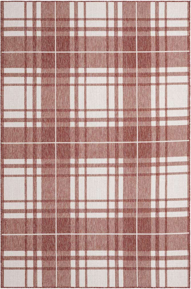 6' x 9' Easy-Clean Checkered Indoor / Outdoor Rug