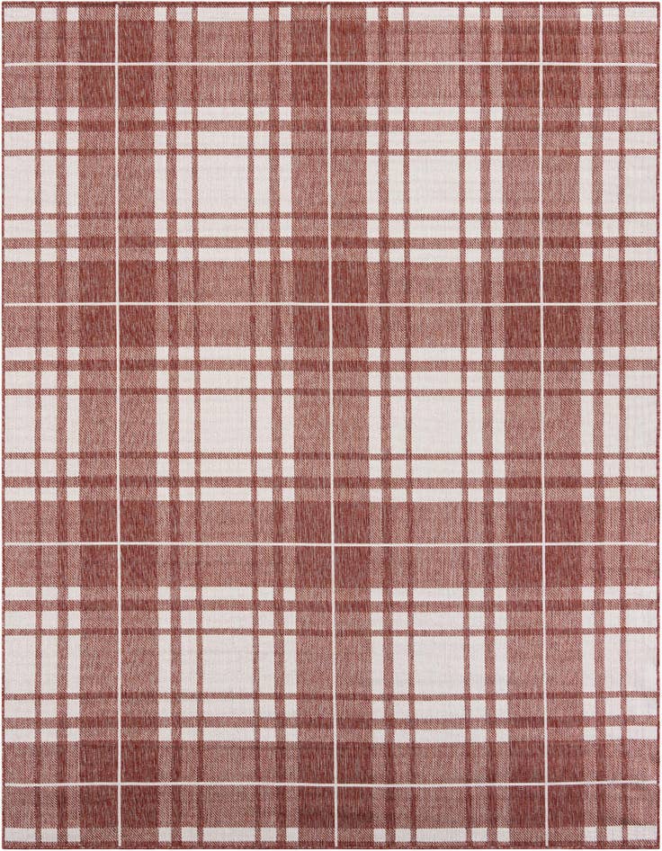 Detail image of 7' 10 x 10' Easy-Clean Checkered Indoor / Outdoor Rug