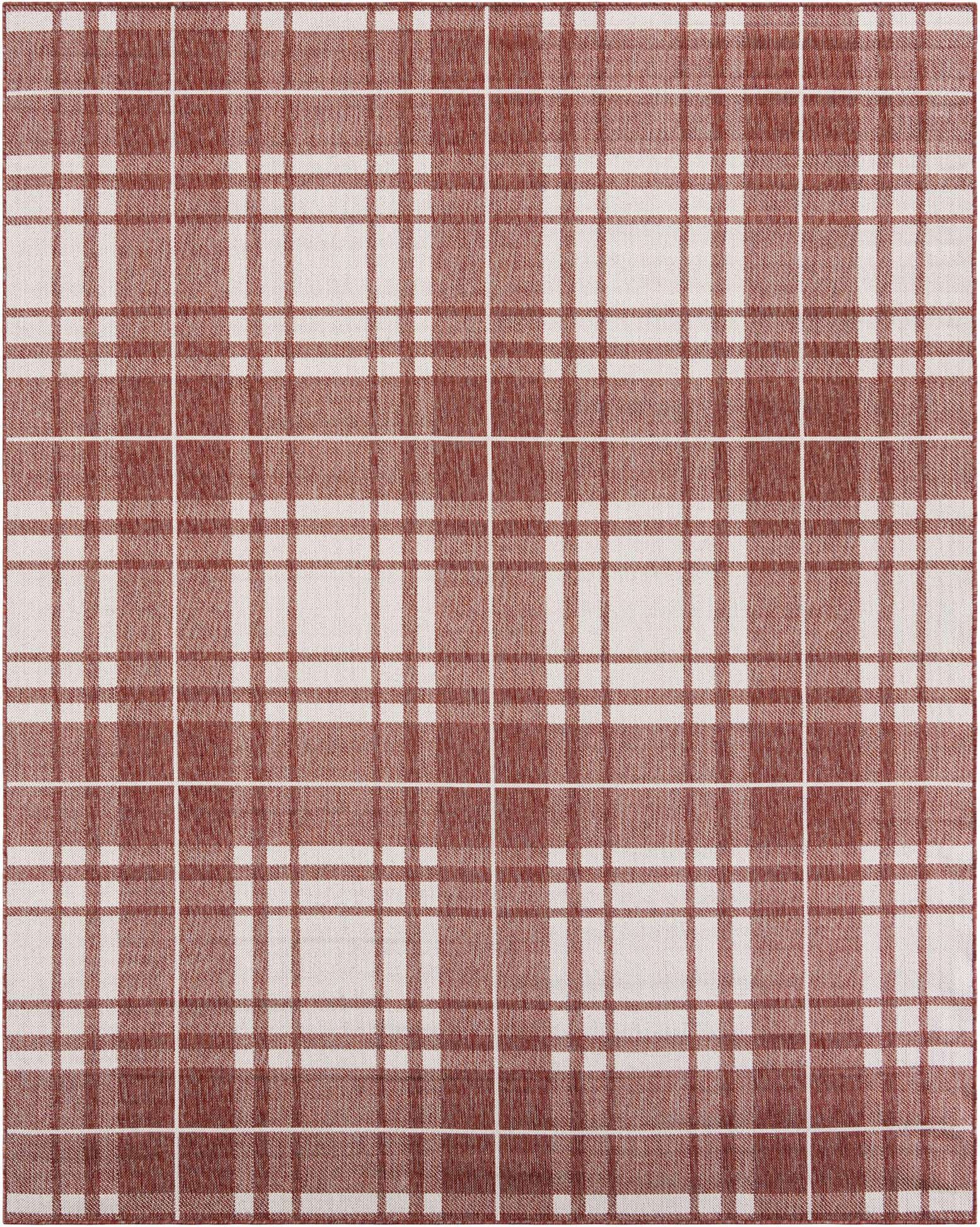 7' 10 x 10' Easy-Clean Checkered Indoor / Outdoor Rug